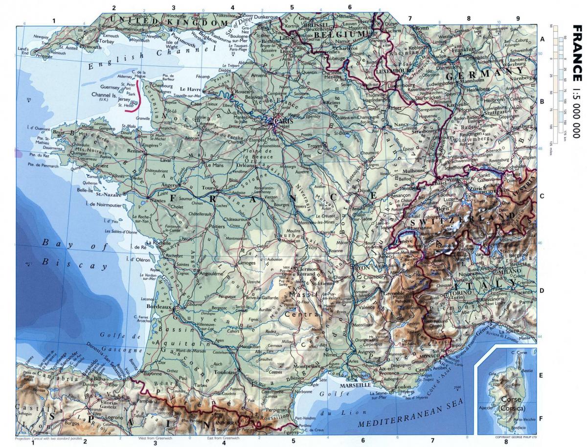 map with France