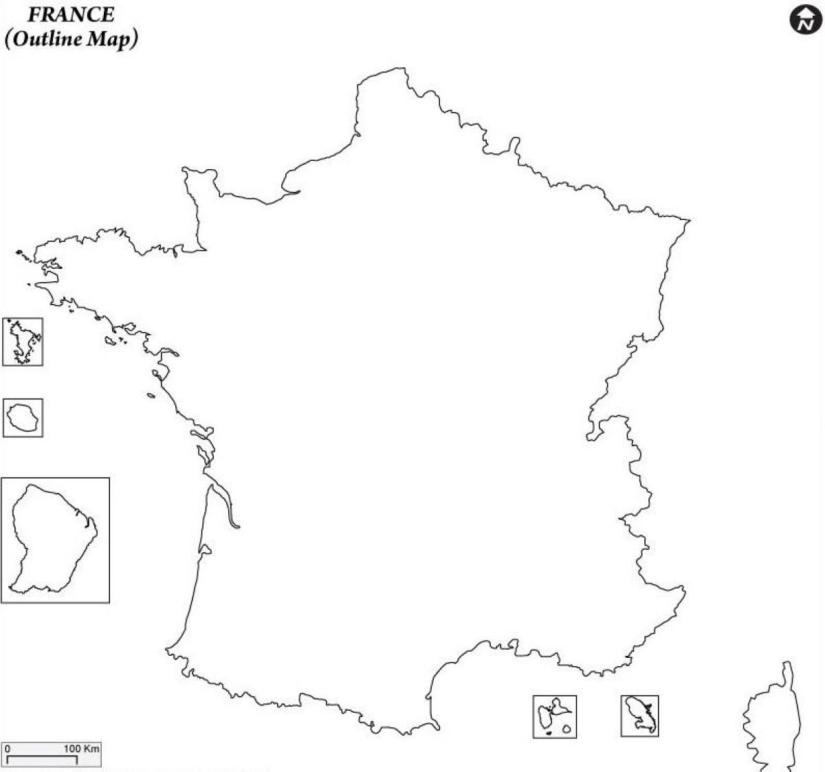 plain map of France