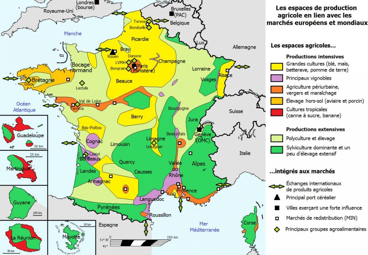 map of France agriculture