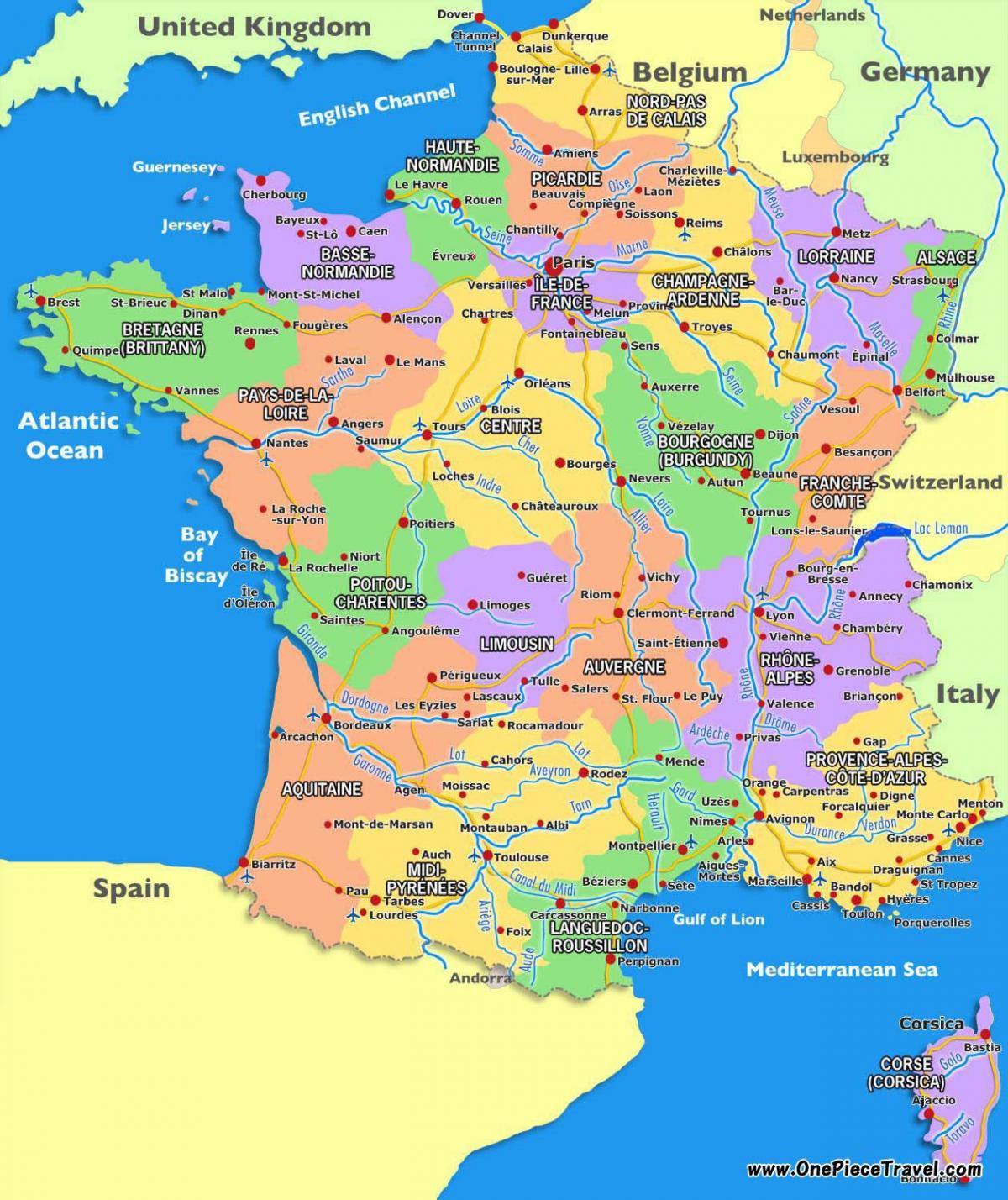 tourist map of France tourist attractions