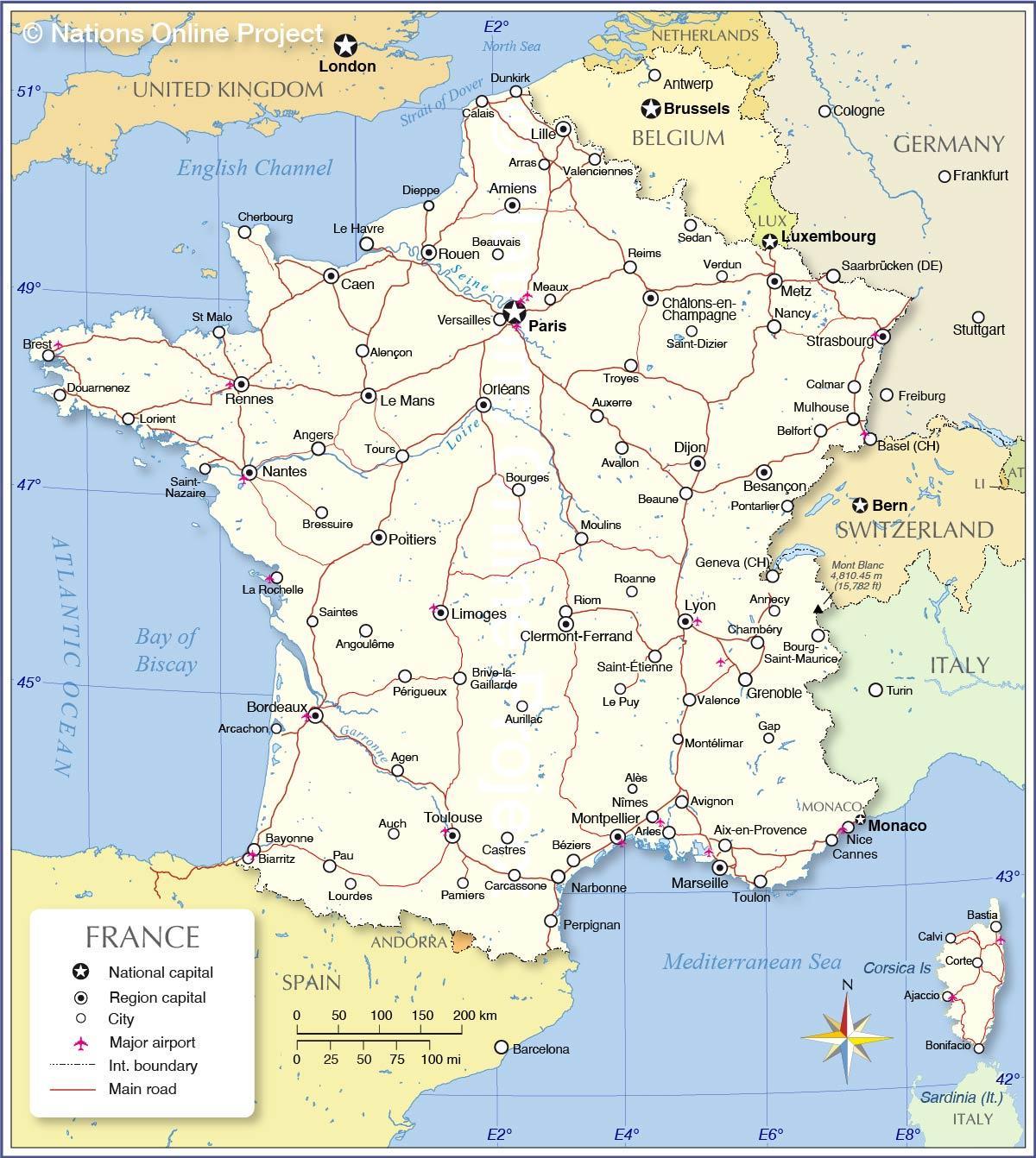 France airports map international