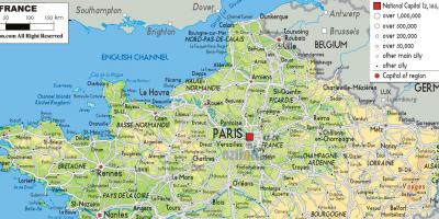 Map of northern France - Map of northern France with cities (Western