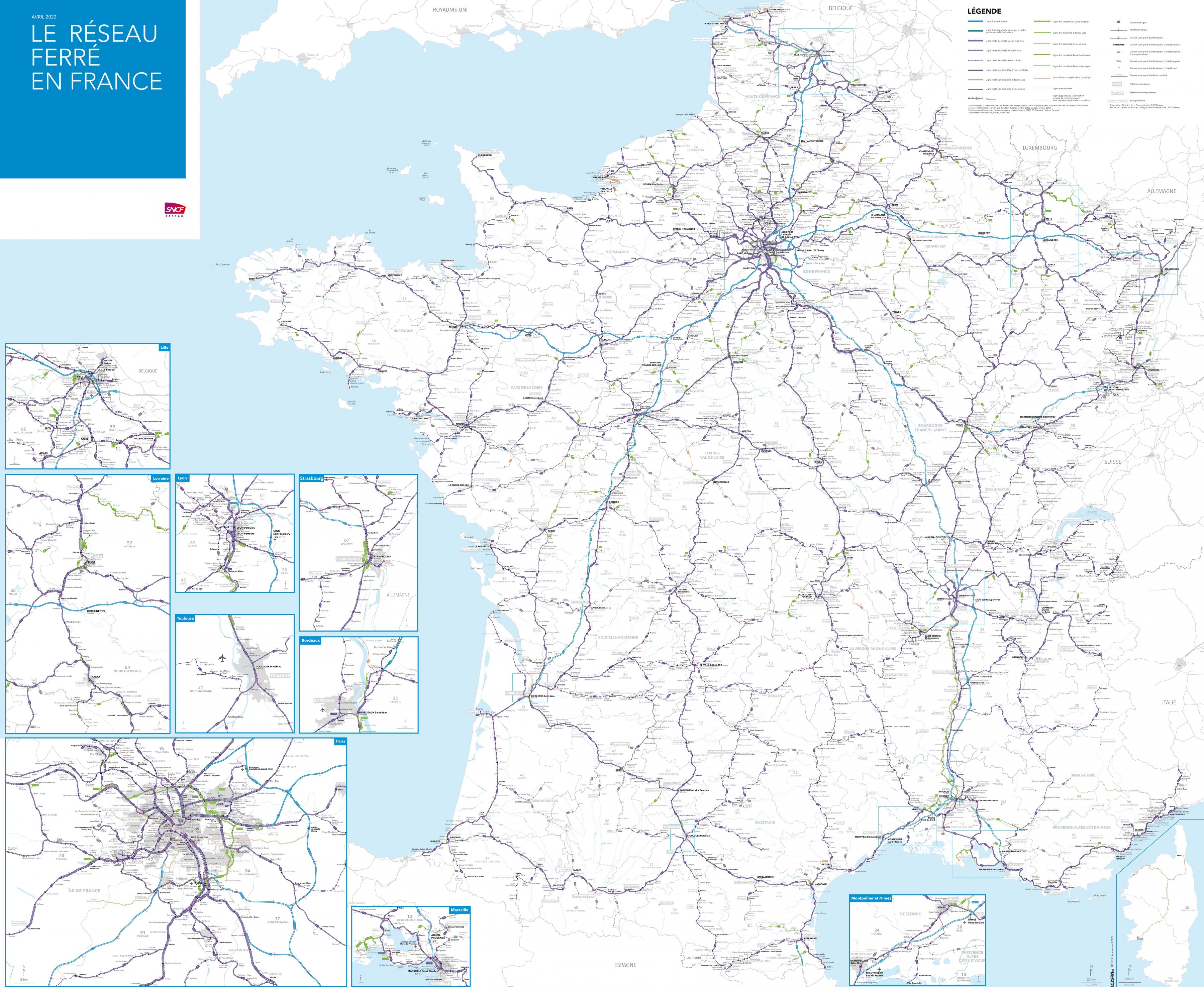 Sncf map France - Map of France sncf (Western Europe - Europe)