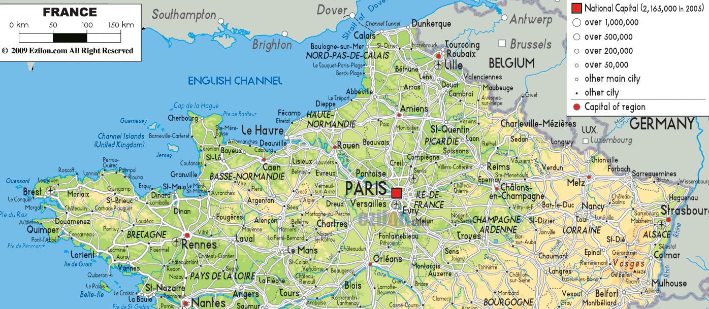  Map  of northern  France  Map  of northern  France  with 