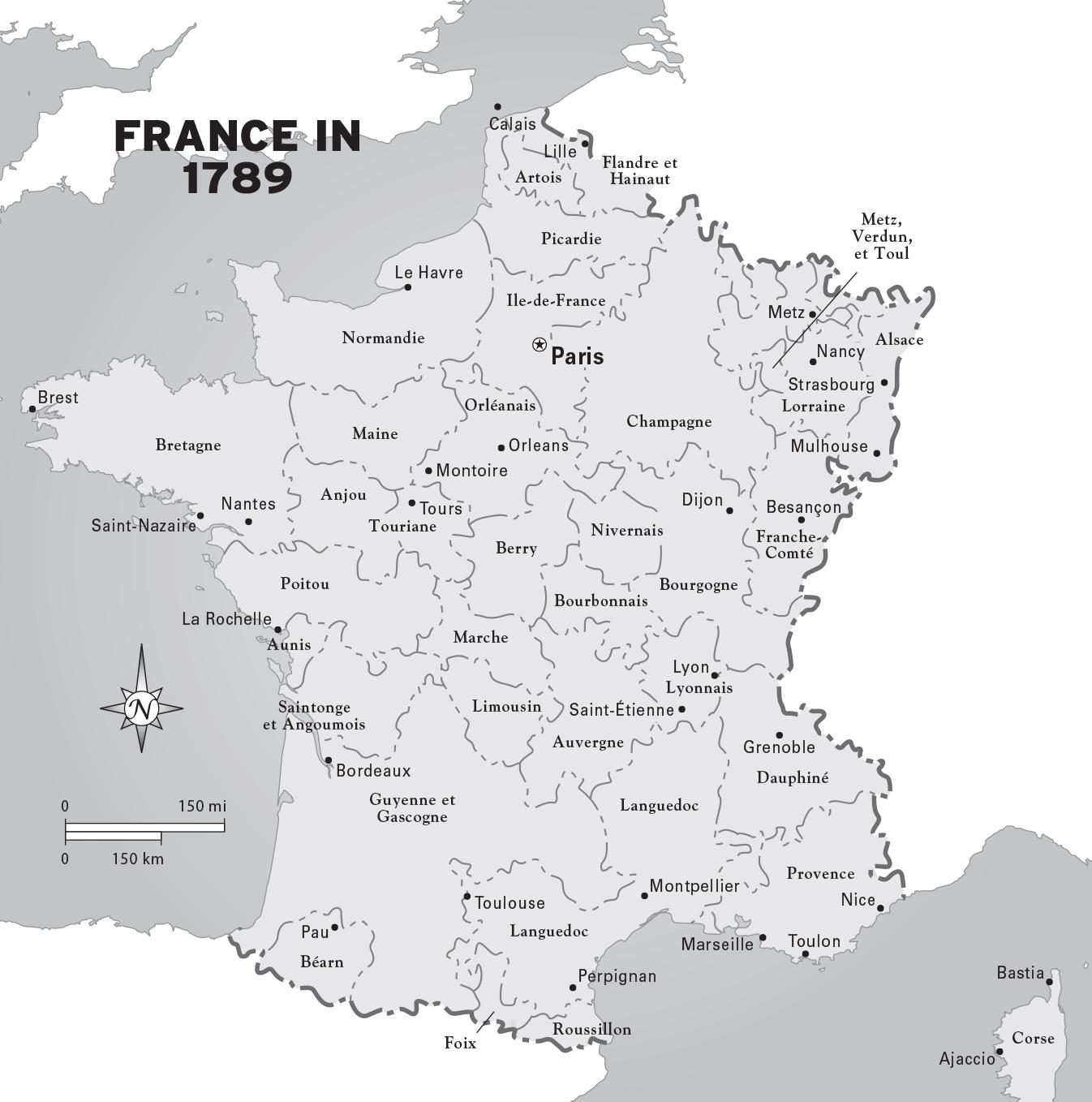 Map of France in 1789 - Map of France during french revolution (Western ...