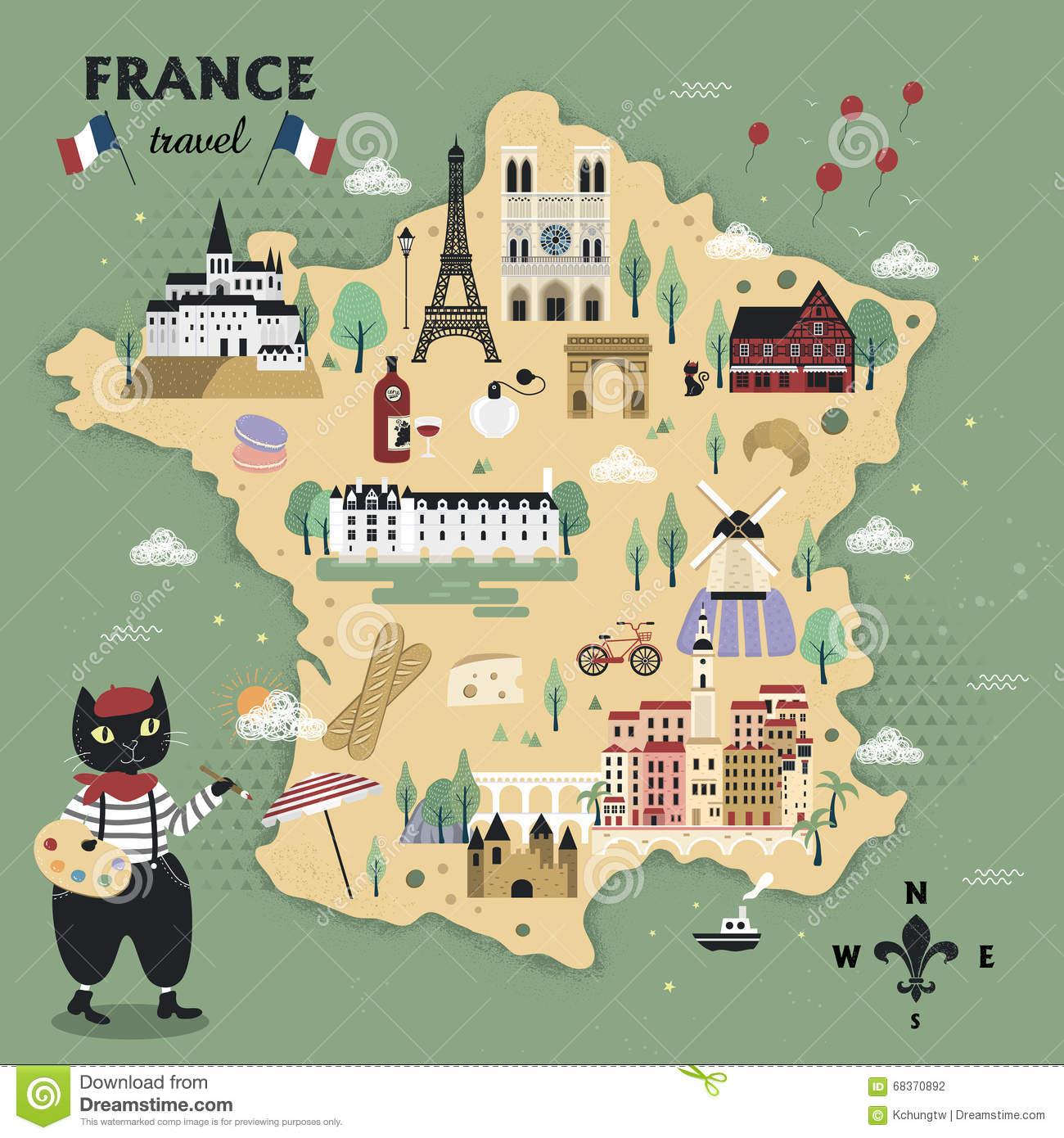 tourist map of tours france