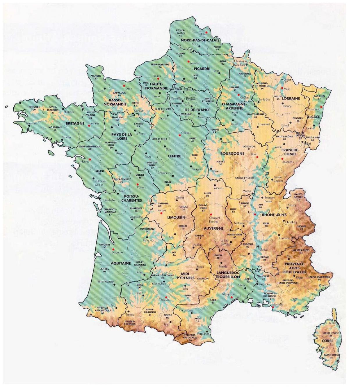 map of France elevation