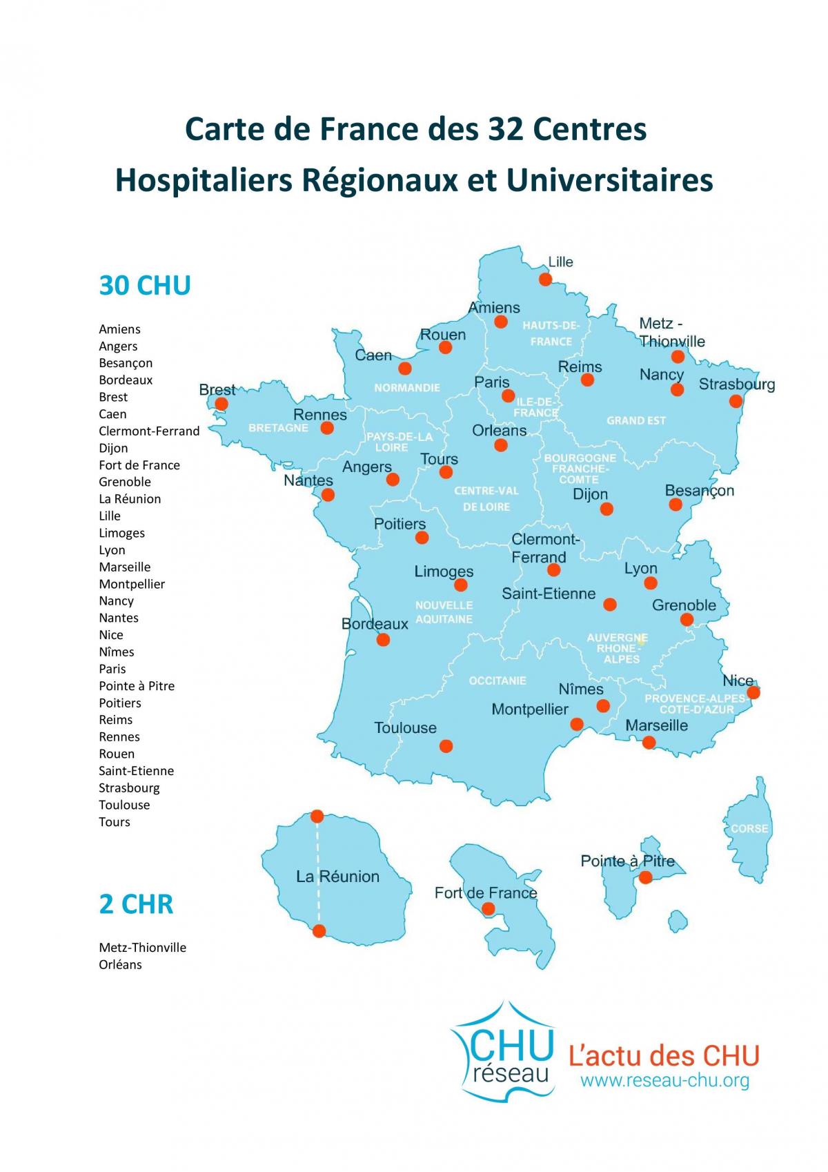 map of France hospital