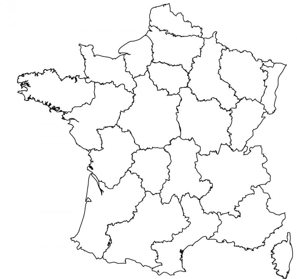 map of France black and white