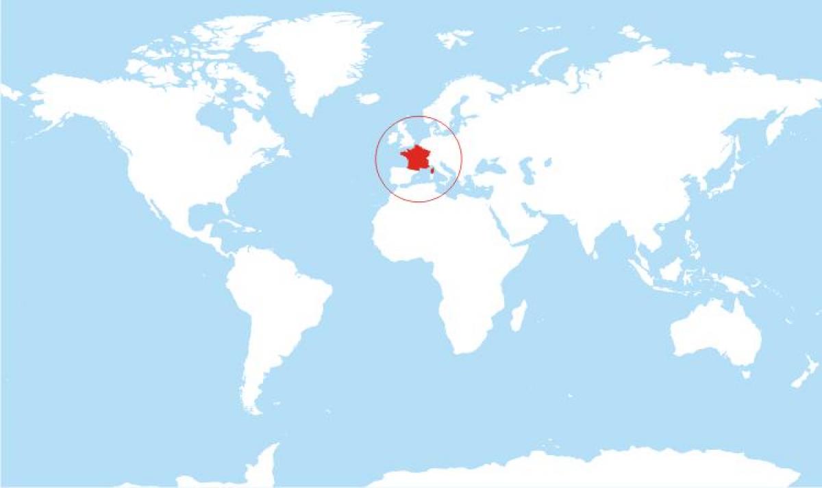 France in map of world