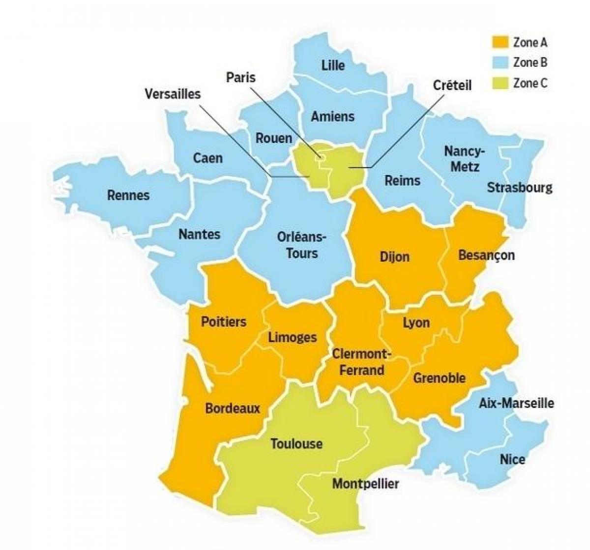 school map of France