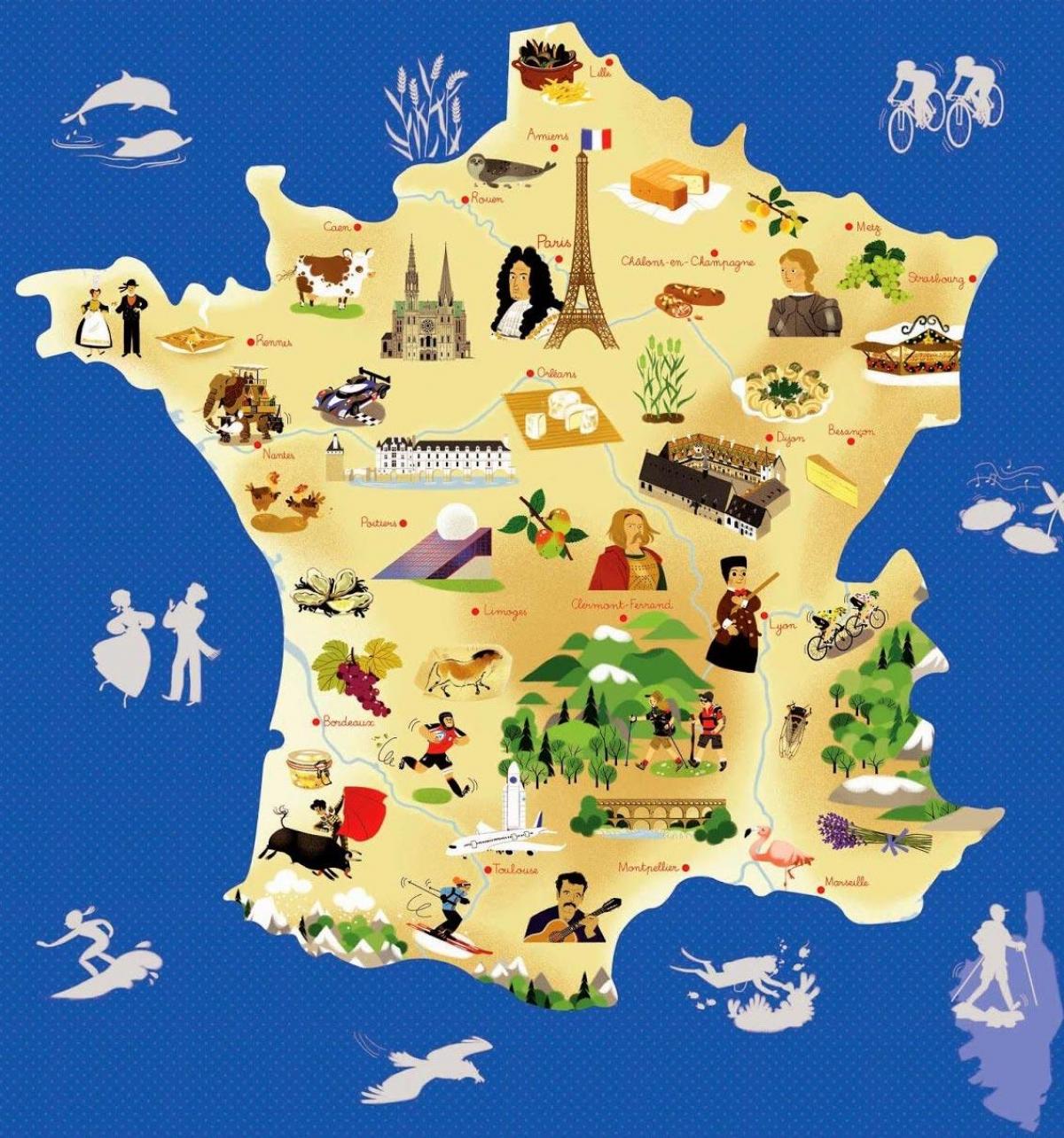 map of France tourism