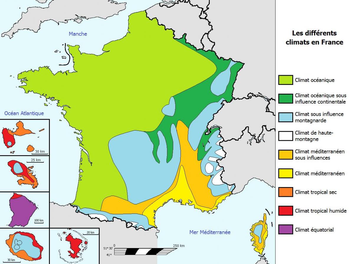 map of France weather
