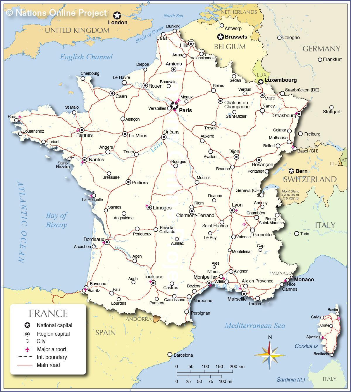 Map of France - Show me a map of France (Western Europe - Europe)