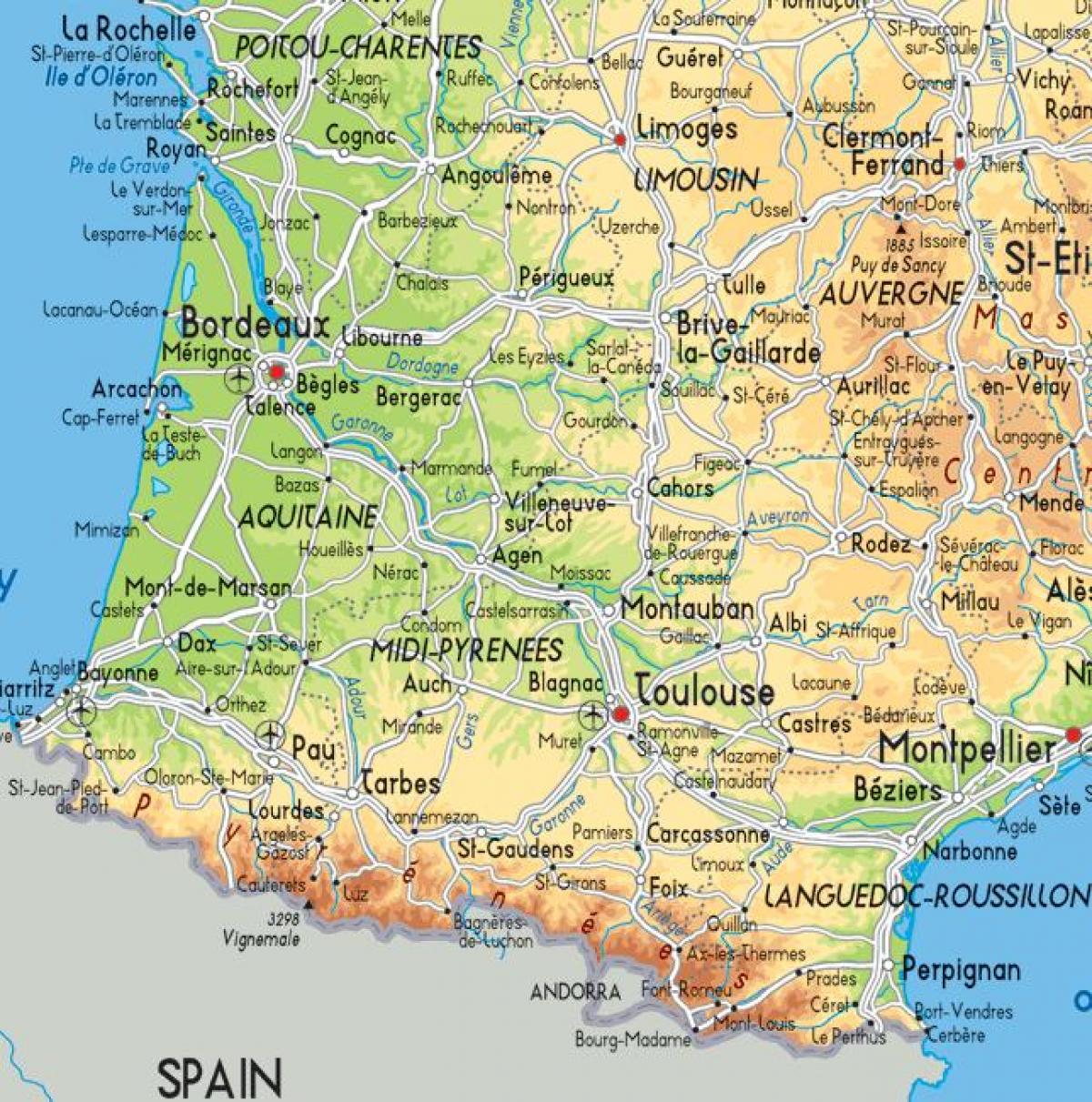 map of south western France