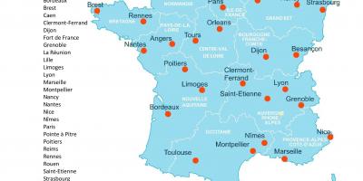 Map of France hospital