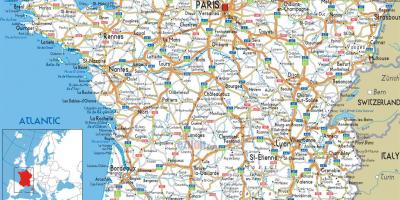 Detailed road map of France