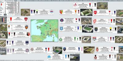 Map of France stadium