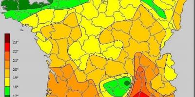 Map of France temperature
