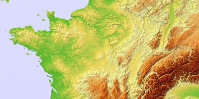 Map of France topographic
