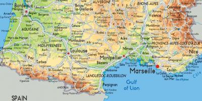 South France map detailed