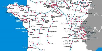 Map of France tgv routes
