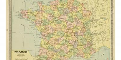 Map of France vintage