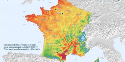 Map of France wind